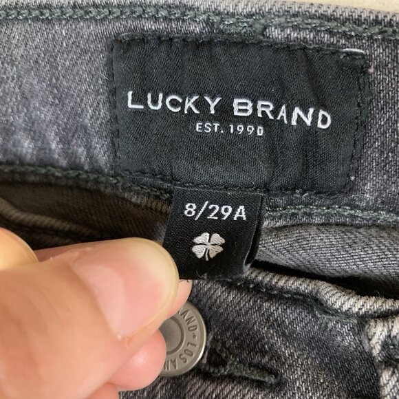 Lucky Brand Bridgette High Rise Skinny Jeans Gray Distressed Size 8 29 - Picture 5 of 7